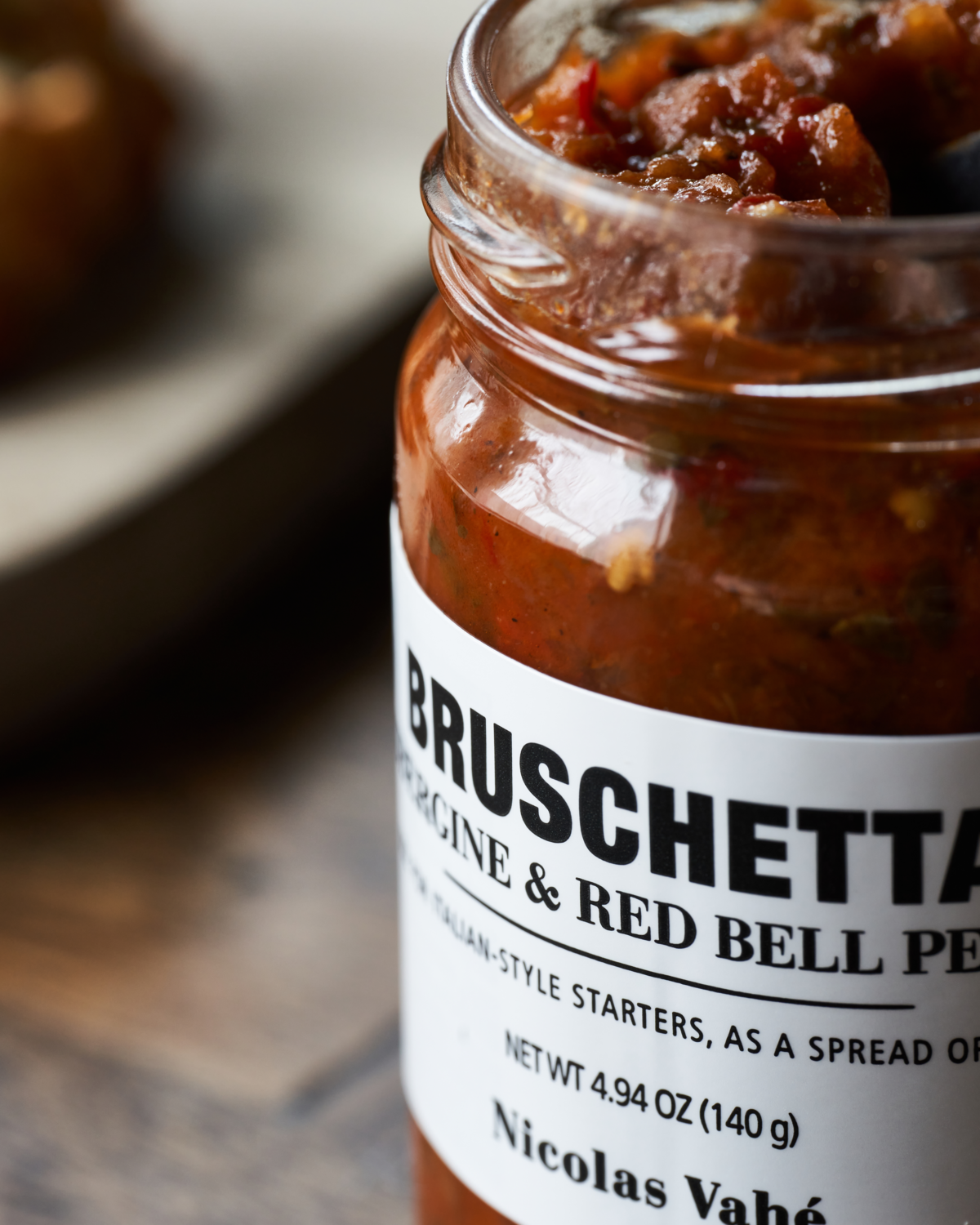 Nicolas Vahé - Bruschetta - Aubergine & red bell pepper