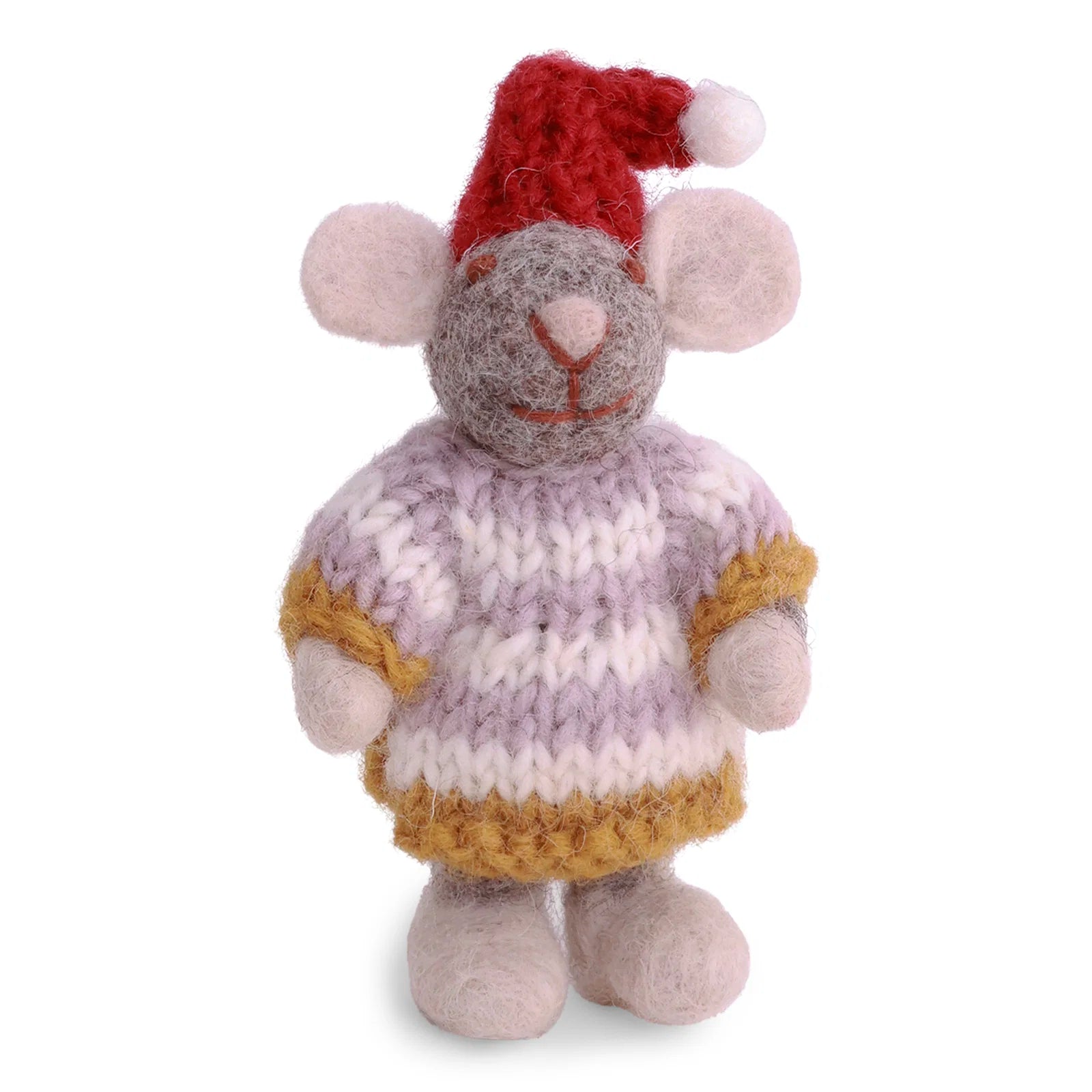 Gry & Sif - Julemus - Mini mus med stribet kjole