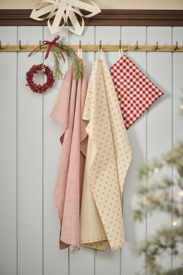 Ib Laursen - Viskestykke - Rødt jule mønster