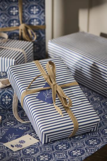 Ib Laursen - Gavepapir - Blå striber