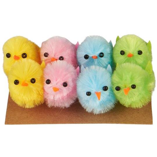 Ib Laursen - Påskepynt - Kyllinger i plys mixet farver