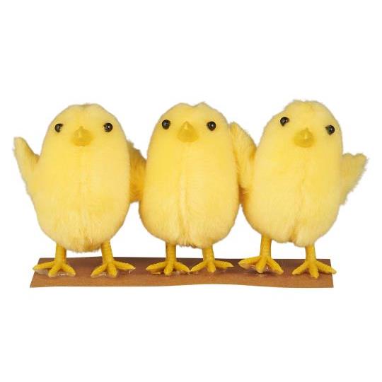 Ib Laursen - Påskepynt - Kylling gul plys pakning m/3 stk