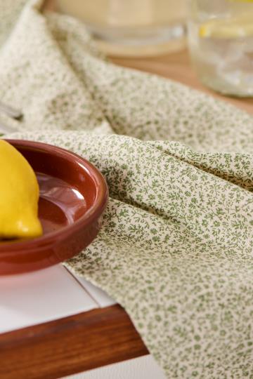 Ib Laursen - Viskestykke - Grønt blomstermønster