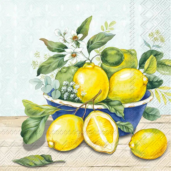 Butik Square - Servietter - Lemon Mint Bowl 25x25 cm