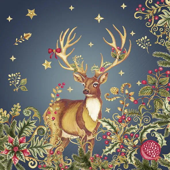 Butik Square - Servietter - Opulent Deer Blue