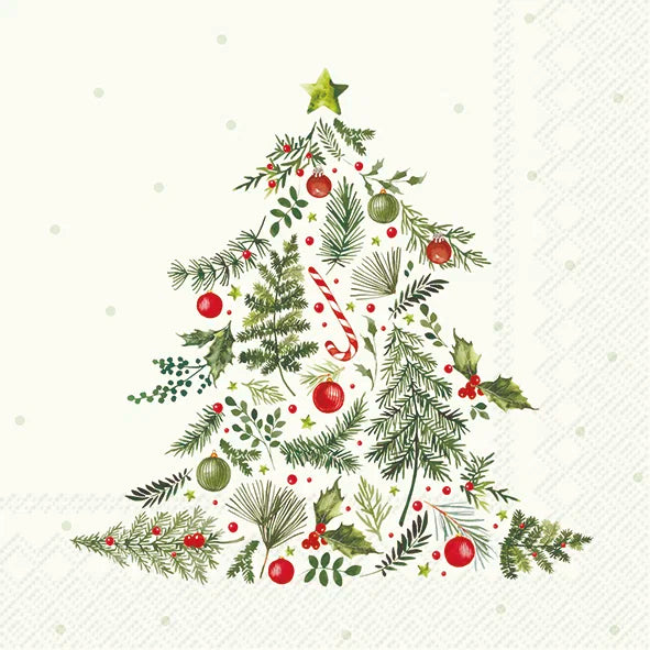 Butik Square - Servietter - Christmas Branches Tree