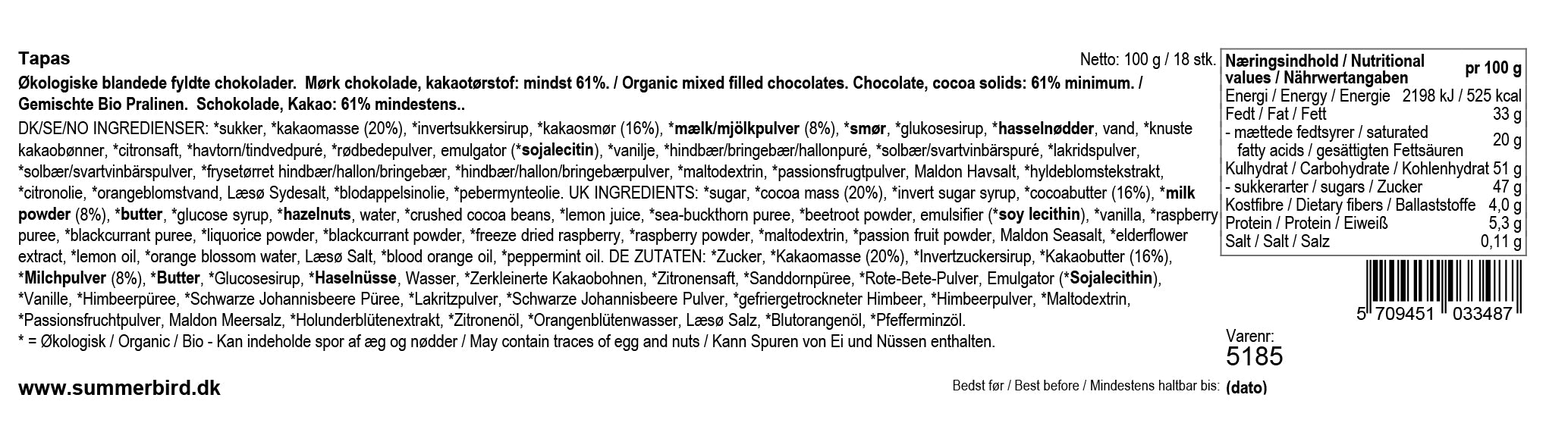 Summerbird - Gaveæske - Tapas