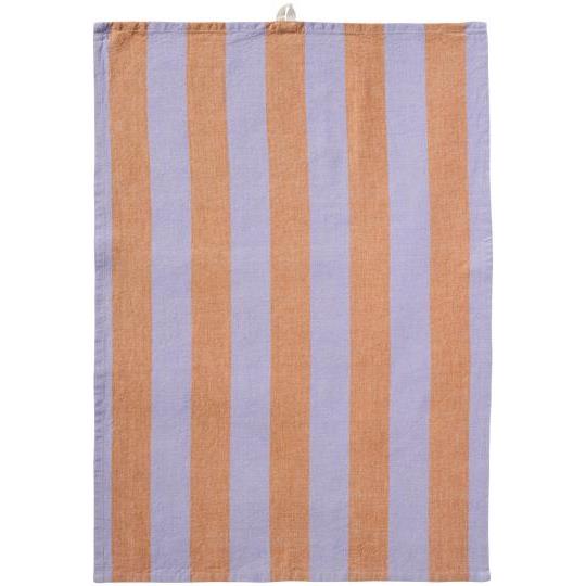 Ib Laursen - Viskestykke - Linus m/lilla og rustikbrune brede striber
