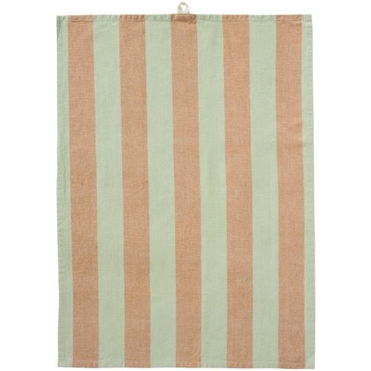 Ib Laursen - Viskestykke - Linus m/lysegrønne og lysebrune brede striber