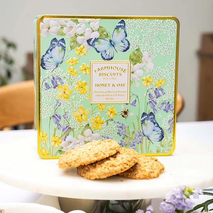 Farmhouse Biscuits - Småkager - Honey & Oat Tin, 250g