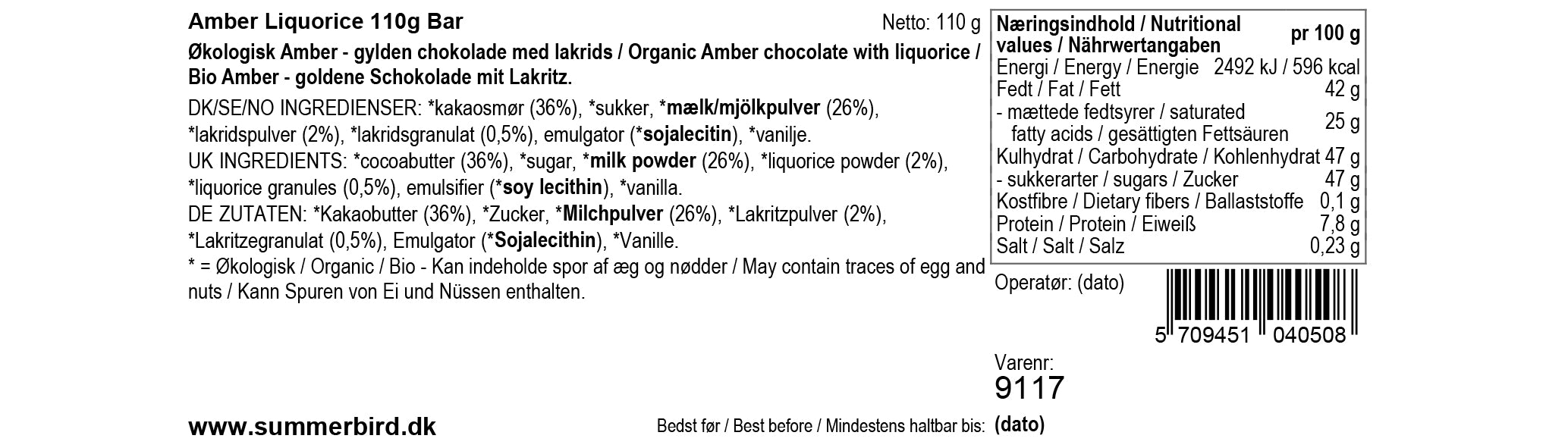 Summerbird - Bar - Amber Lakrids