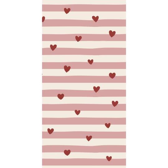 Ib Laursen - Servietter - Røde hjerter og lyserøde striber
