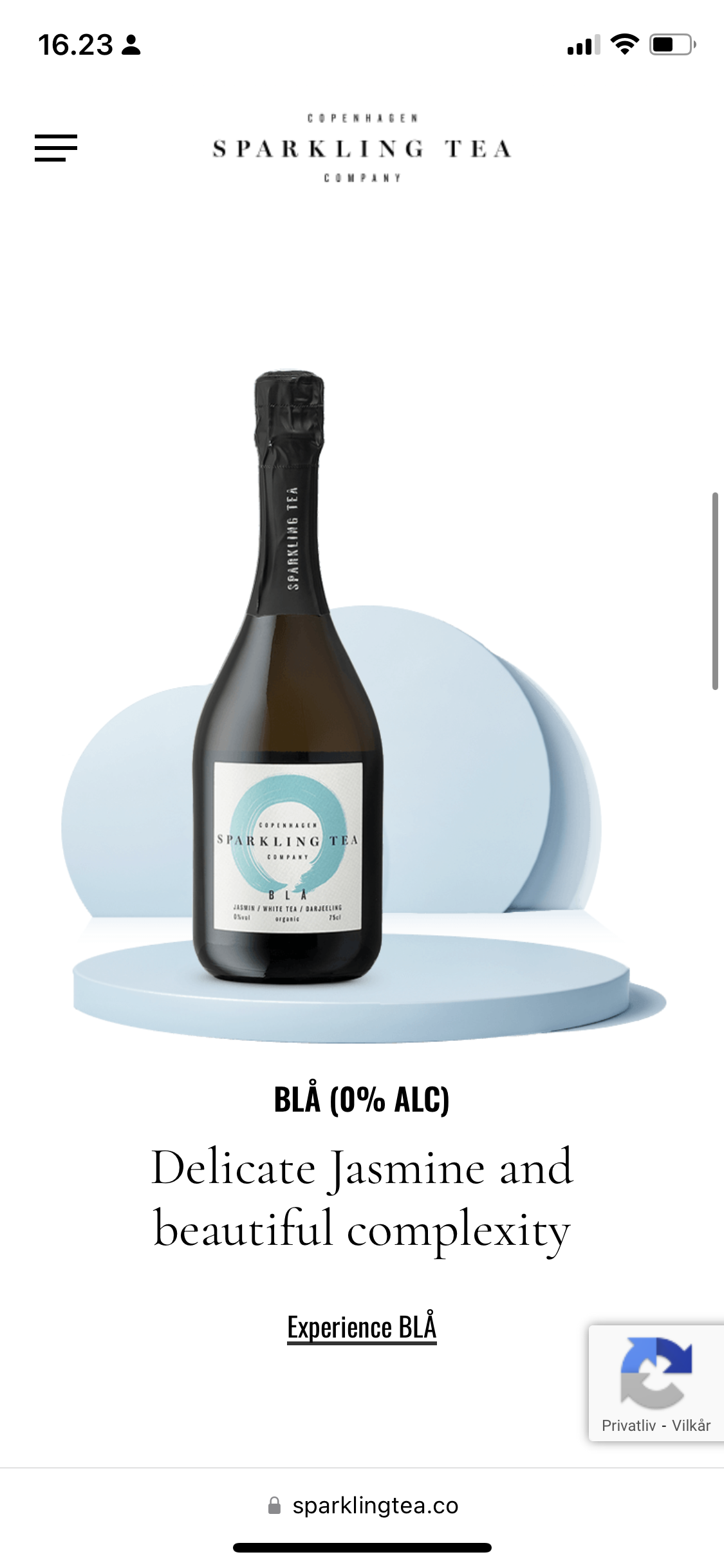 Sparkling tea blå økologisk 0,0 %-Alkoholiske drikke-Sparkling Tea-Butik Square