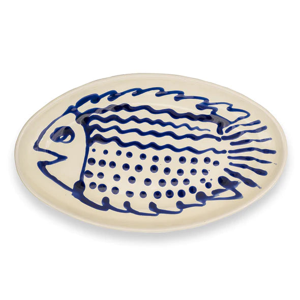 Nicola Fasano - Fad med blå fisk-Fad-Nicola Fasano-Butik Square