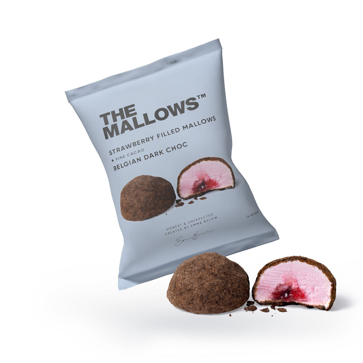 The Mallows - Flowpack - Jordbær og Mørk chokolade