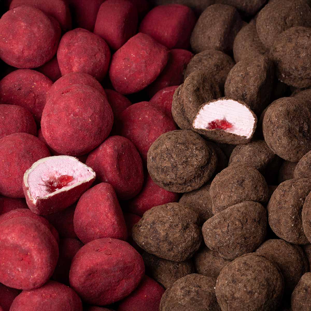 The Mallows - Flowpack - Hindbær og Hvid chokolade