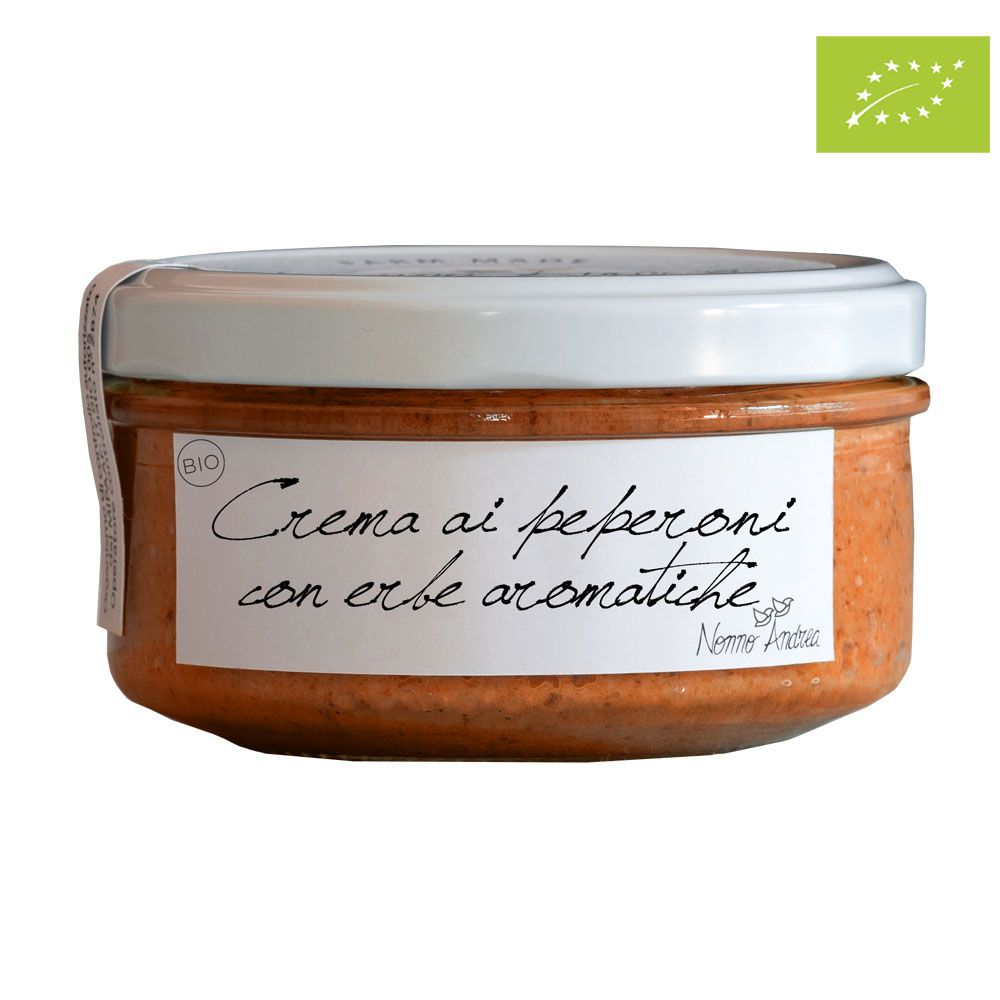 Økologisk Tarpenade Peberfrugt med krydderier 150 g.-Tomater-Nonno Andrea-Butik Square