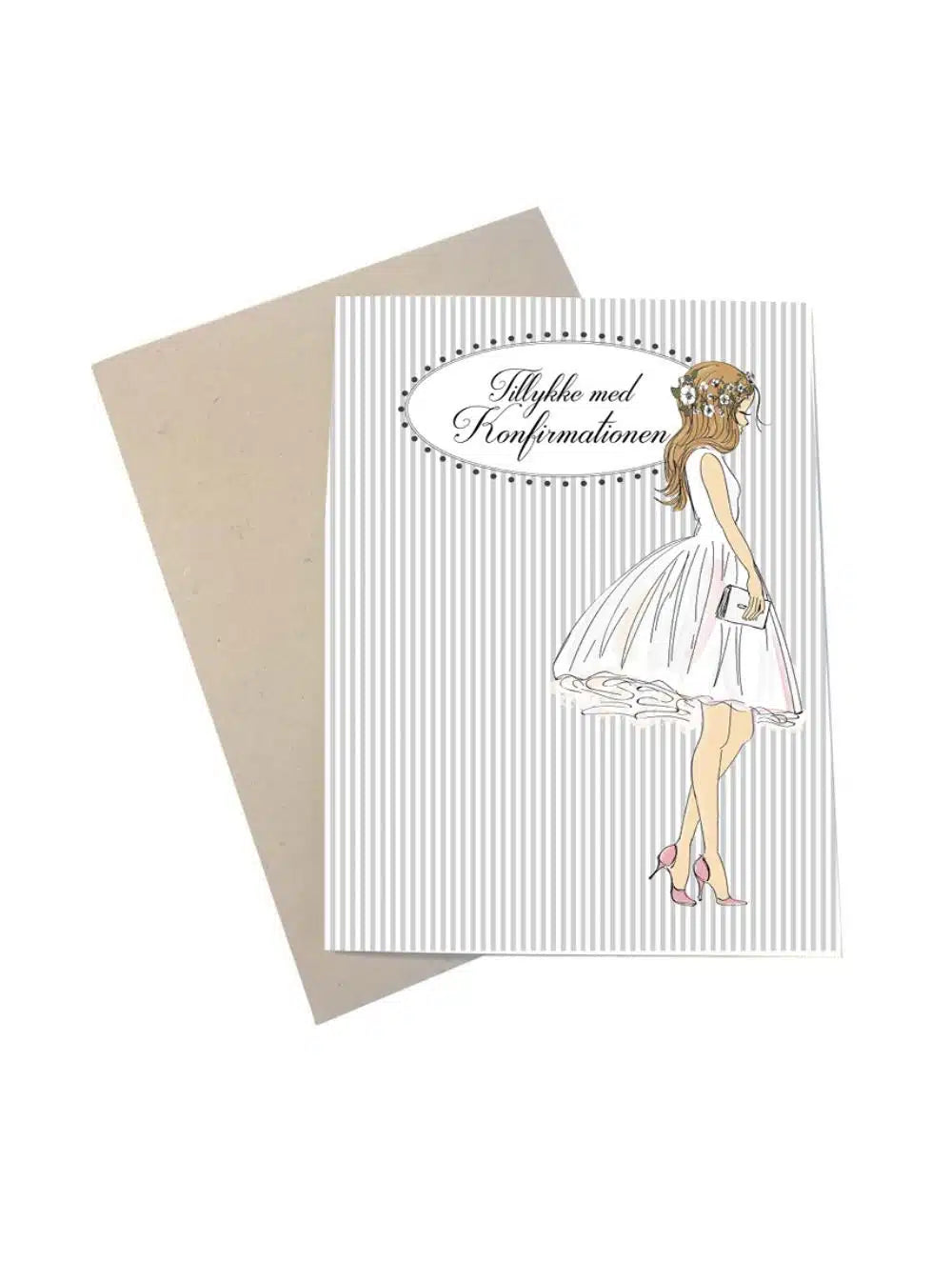 Konfirmation Hvid Kjole A7-Kort A7-Mouse & Pen-Butik Square