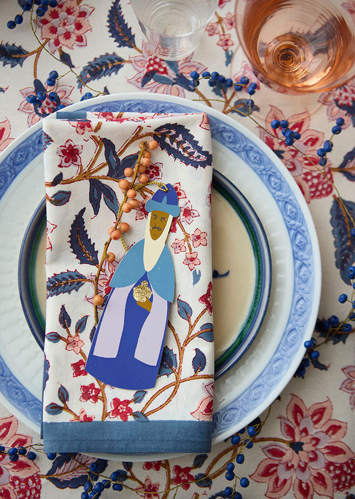 Bungalow - Stofservietter - Divya Royal Blue 4 stk.