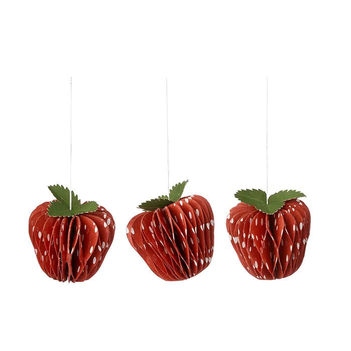 Papirpynt Jordbær til ophæng-Papirpynt-Bungalow-Butik Square