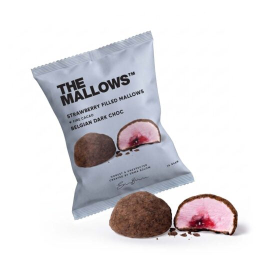 The Mallows - Flowpack - Strawberry Filled, Dark Chocolate & Fine Cacao
