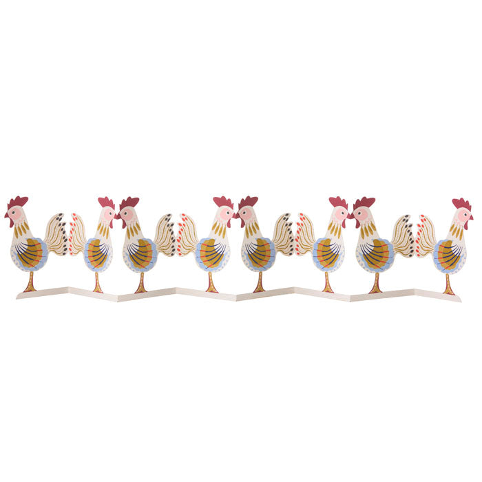 Bungalow - Påske Bordpynt - Bordguirlande med Haner, Creme (65 cm)