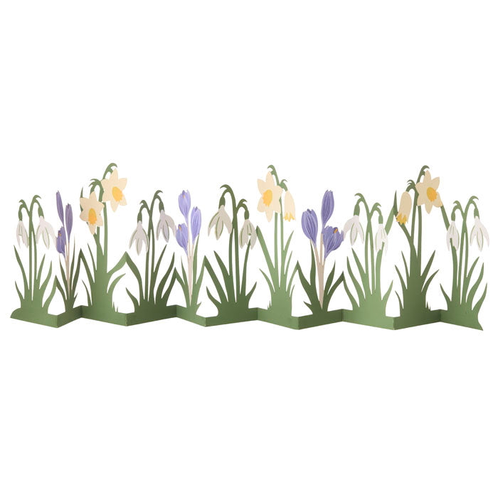 Bungalow - Påske Bordpynt - Bordguirlande med Forårsblomster, Lilla (68 cm)