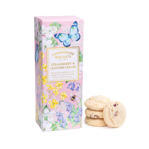 Farmhouse Biscuits - Småkager - Strawberry & Clotted Cream Carton