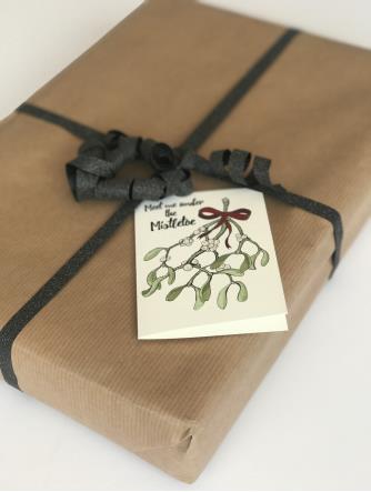 Mouse & Pen - Lykønskningskort - Meet me under the mistletoe A7