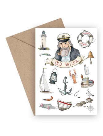 Mouse & Pen - Lykønskningskort - Old Sailor A6
