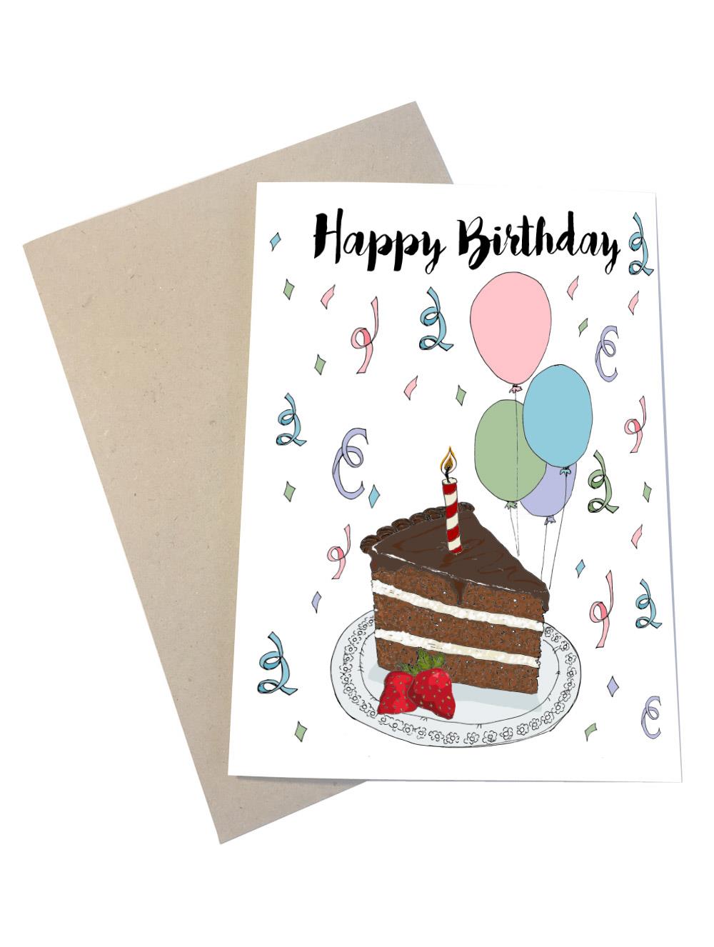 Happy Birthday Cake-Kort A6-Mouse & Pen-Butik Square
