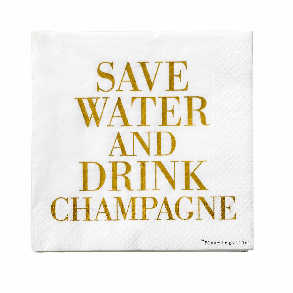 Servietter - Save Water And Drink Champagne-Servietter-Bloomingville-Butik Square