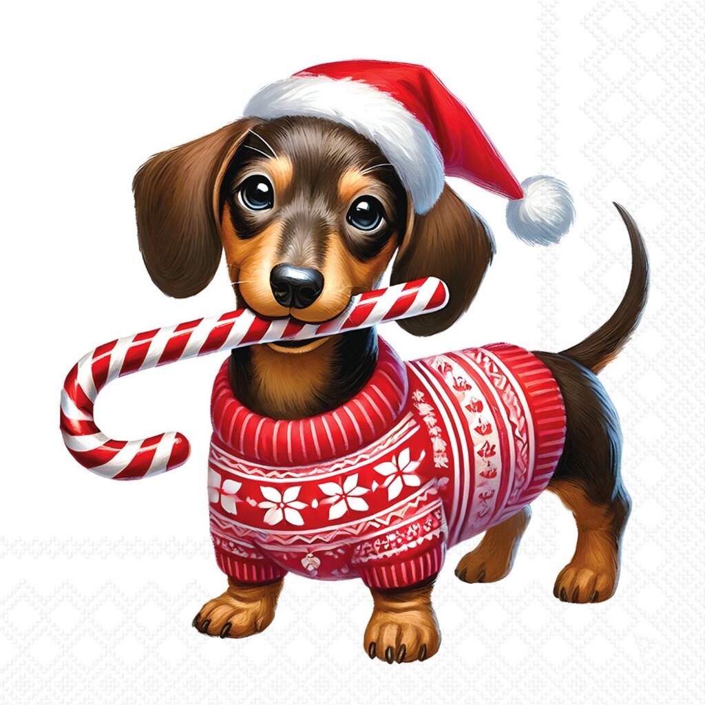 Butik Square - Servietter - Julegravhund