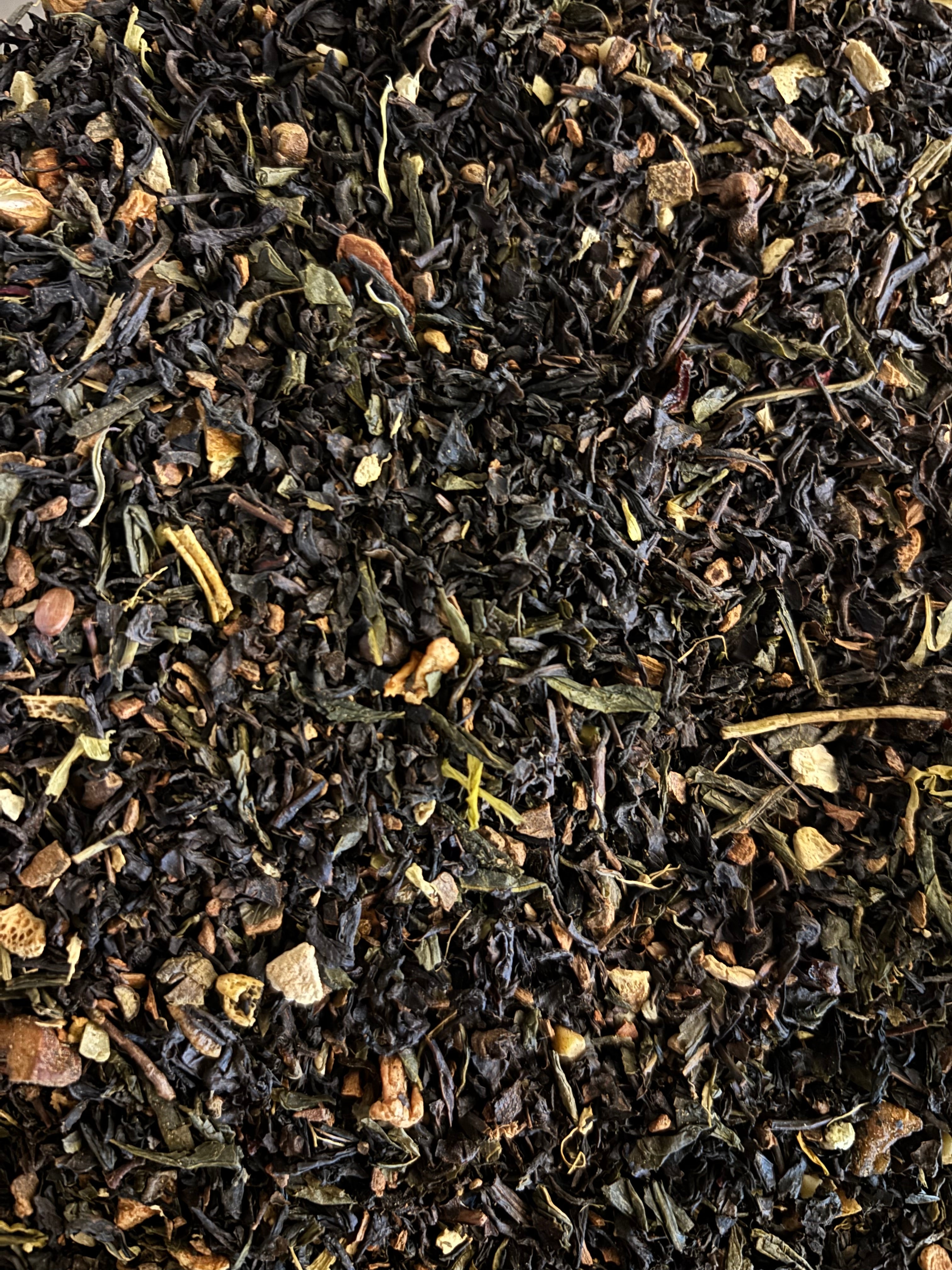 SQUARE TE - MÅNEDENS TE - SORT/GRØN JULETE MED APPELSIN, ÆBLE, NELLIKER & MANDLER