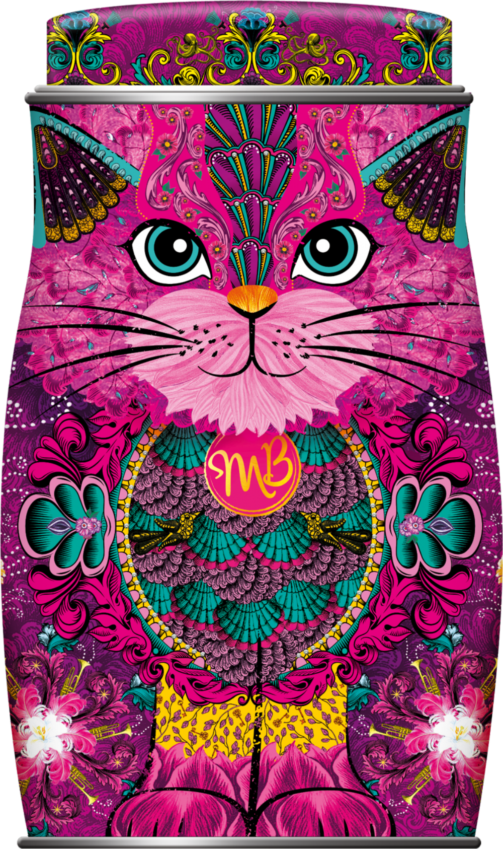 Monty Bojangles - Gaveæske - Persian Pink Cat Tin Gift -Choccy Scoffy 36 g.