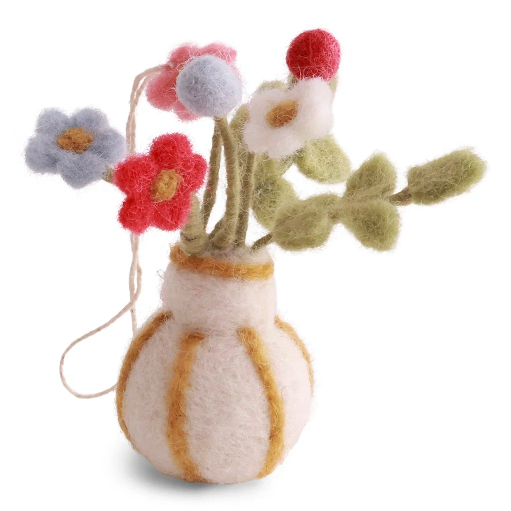 Gry & Sif - Pynt - Vase m. Striber & Blomster Multi