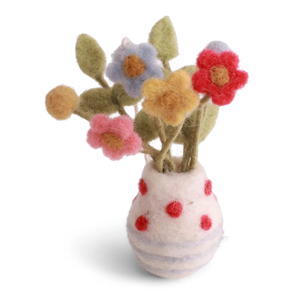 Gry & Sif - Pynt - Vase m. Striber, Prikker & Blomster