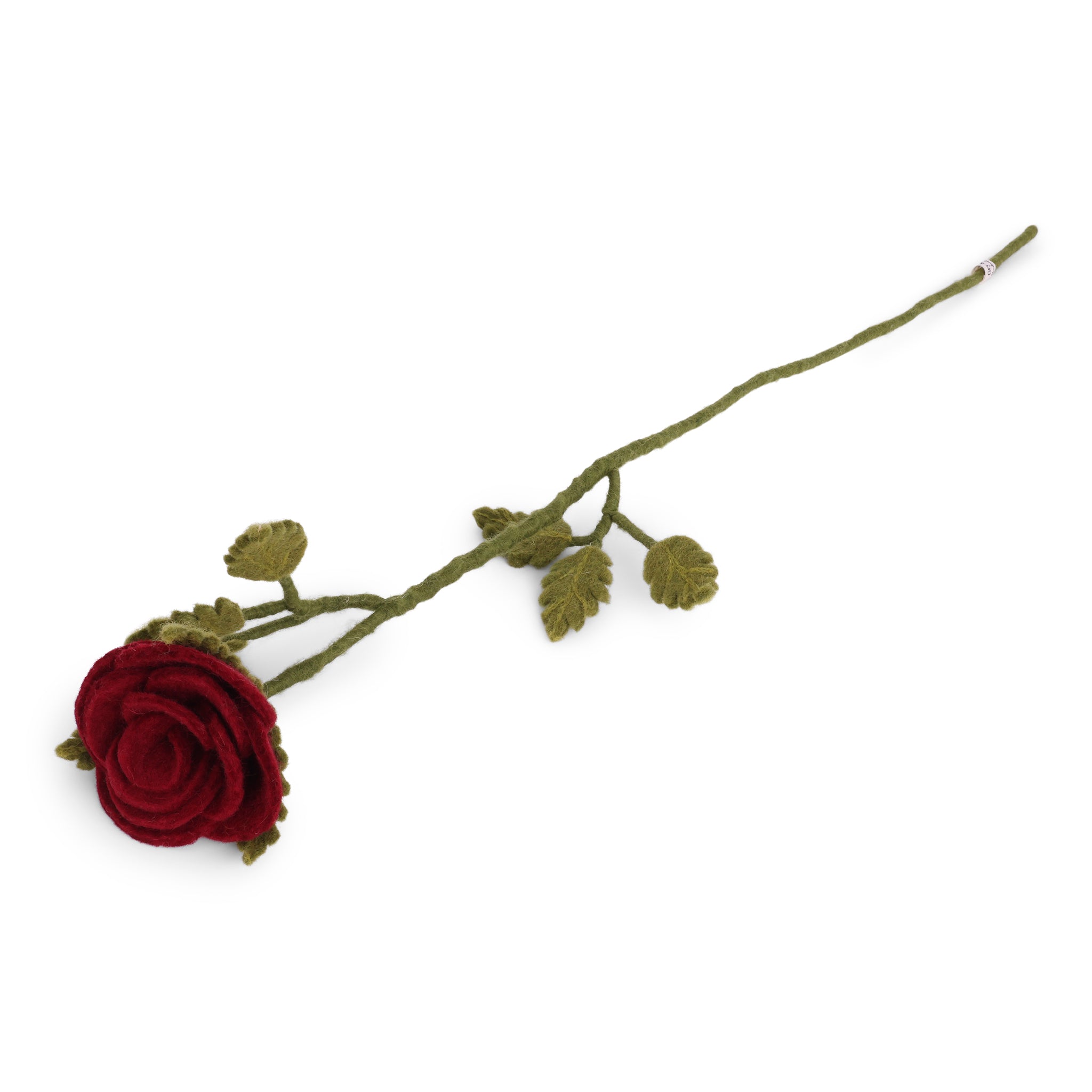 Filtet langstilket rød rose-Filtet gren-Gry & Sif-Butik Square