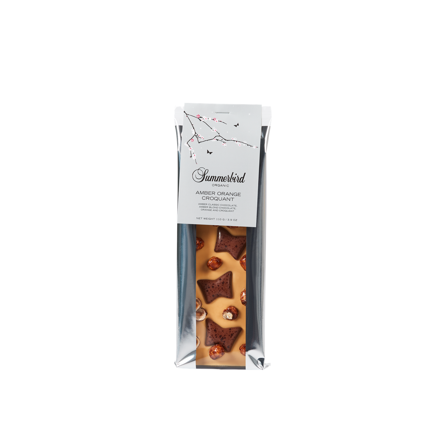 Summerbird - Chokoladebar - Amber Orange Croquant 110g
