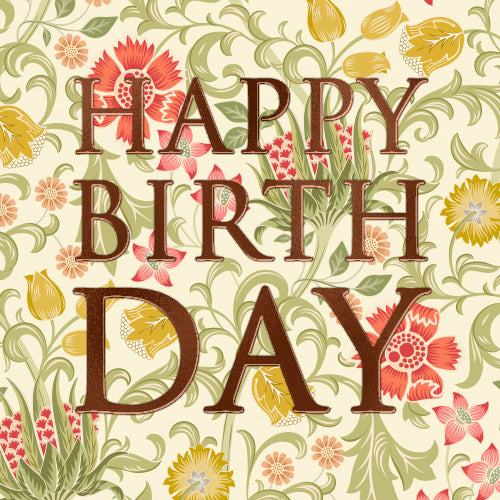 Sköna Ting - Lykønskningskort - Happy Birthday 7,5X7,5 cm