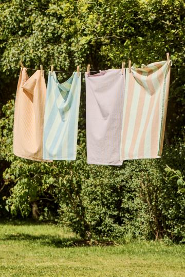 Ib Laursen - Viskestykke - Linus m/lilla og rustikbrune brede striber