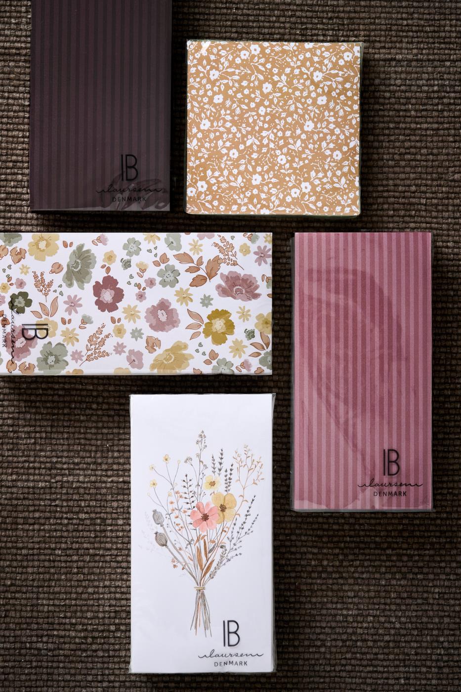 Ib Laursen - Servietter - Burned Rose striber 10x20 cm.