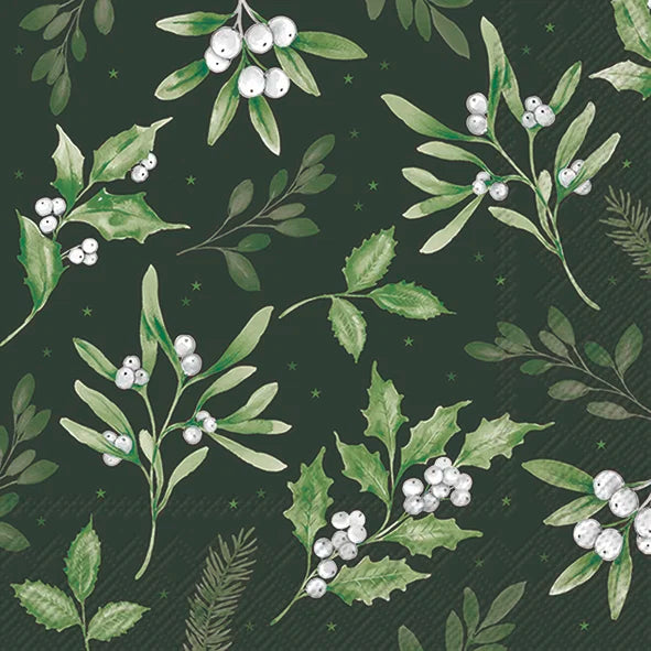 Butik Square - Servietter - Branches Dark Green