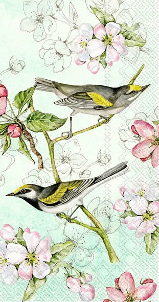 Butik Square - Servietter - Birds Green Buffet