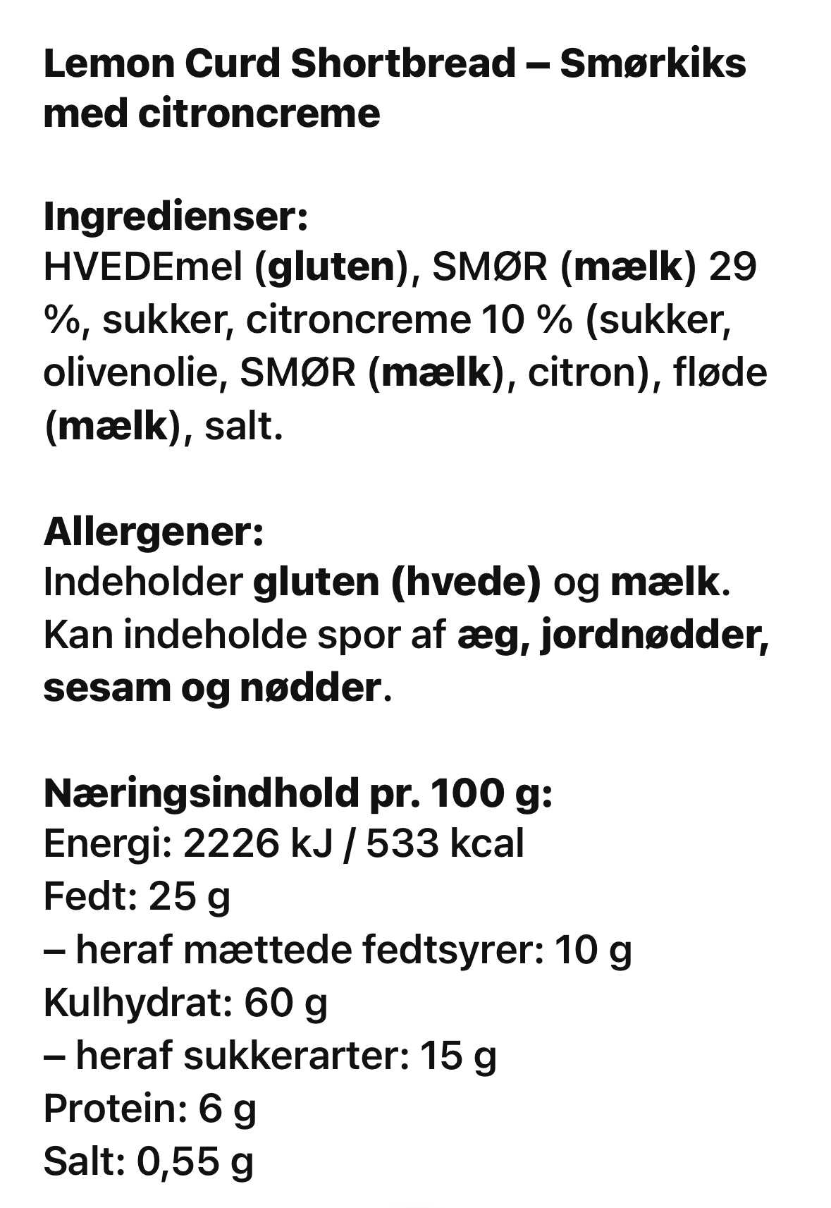 Lady Joseph - Småkage - Lemon Curd Shortbread