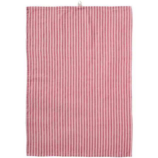 Ib Laursen - Viskestykke - Linea m/lyserøde og hindbærfarvede smalle striber