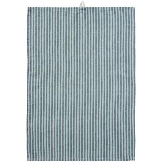 Ib Laursen - Viskestykke - Linea m/grå og turkise smalle striber