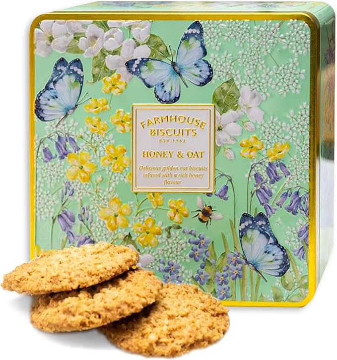 Farmhouse Biscuits - Småkager - Honey & Oat Tin, 250g