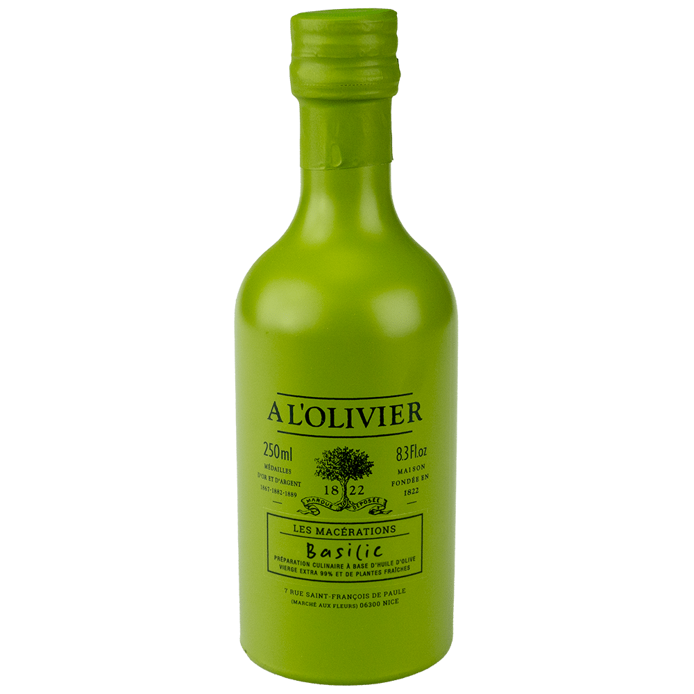 A L’Olivier - Flaske - Ekstra jomfruolivenolie med basilikum