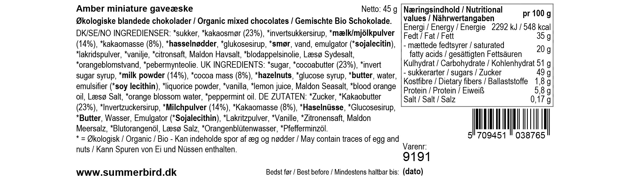 Summerbird - Gaveæske - Amber Miniature